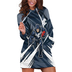 Carlton Blues Australian Football Hoodie Dress Powerful Superhero Mascot - Bold Team Colors