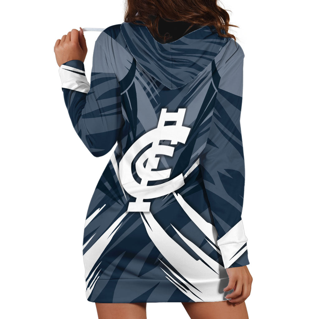 Carlton Blues Australian Football Hoodie Dress Powerful Superhero Mascot - Bold Team Colors