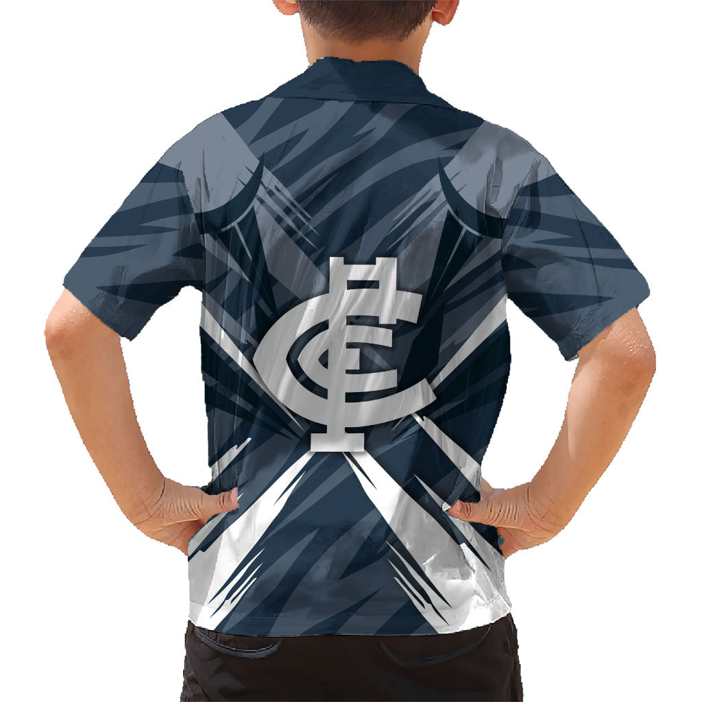 Carlton Blues Australian Football Kid Hawaiian Shirt Powerful Superhero Mascot - Bold Team Colors