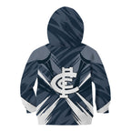Carlton Blues Australian Football Kid Hoodie Powerful Superhero Mascot - Bold Team Colors