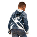 Carlton Blues Australian Football Kid Hoodie Powerful Superhero Mascot - Bold Team Colors