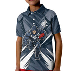 Carlton Blues Australian Football Kid Polo Shirt Powerful Superhero Mascot - Bold Team Colors