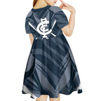 Carlton Blues Australian Football Kid Short Sleeve Dress Powerful Superhero Mascot - Bold Team Colors