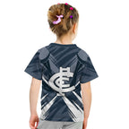 Carlton Blues Australian Football Kid T Shirt Powerful Superhero Mascot - Bold Team Colors