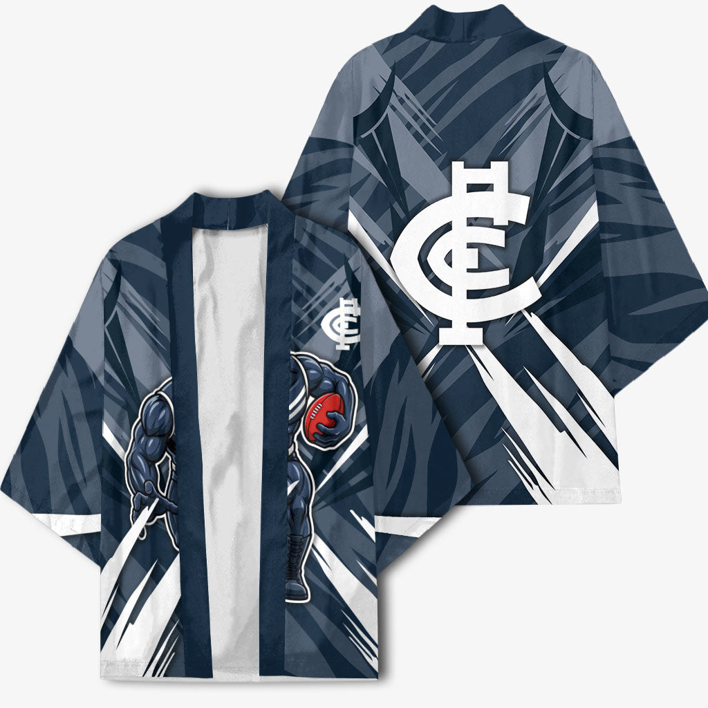 Carlton Blues Australian Football Kimono Powerful Superhero Mascot - Bold Team Colors