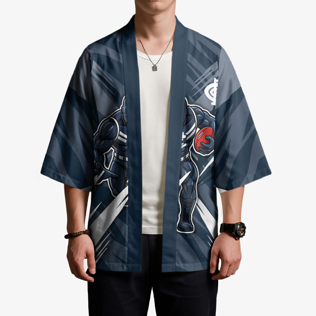Carlton Blues Australian Football Kimono Powerful Superhero Mascot - Bold Team Colors