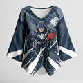 Carlton Blues Australian Football Kimono Sleeve Blouse Powerful Superhero Mascot - Bold Team Colors