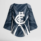 Carlton Blues Australian Football Kimono Sleeve Blouse Powerful Superhero Mascot - Bold Team Colors