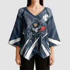 Carlton Blues Australian Football Kimono Sleeve Blouse Powerful Superhero Mascot - Bold Team Colors