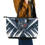 Carlton Blues Australian Football Leather Tote Bag Powerful Superhero Mascot - Bold Team Colors