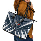 Carlton Blues Australian Football Leather Tote Bag Powerful Superhero Mascot - Bold Team Colors