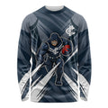Carlton Blues Australian Football Long Sleeve Shirt Powerful Superhero Mascot - Bold Team Colors