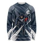 Carlton Blues Australian Football Long Sleeve Shirt Powerful Superhero Mascot - Bold Team Colors