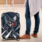 Carlton Blues Australian Football Luggage Cover Powerful Superhero Mascot - Bold Team Colors