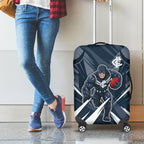 Carlton Blues Australian Football Luggage Cover Powerful Superhero Mascot - Bold Team Colors