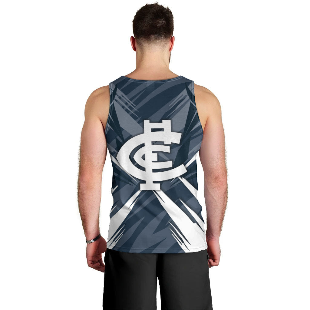 Carlton Blues Australian Football Men Tank Top Powerful Superhero Mascot - Bold Team Colors