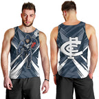 Carlton Blues Australian Football Men Tank Top Powerful Superhero Mascot - Bold Team Colors