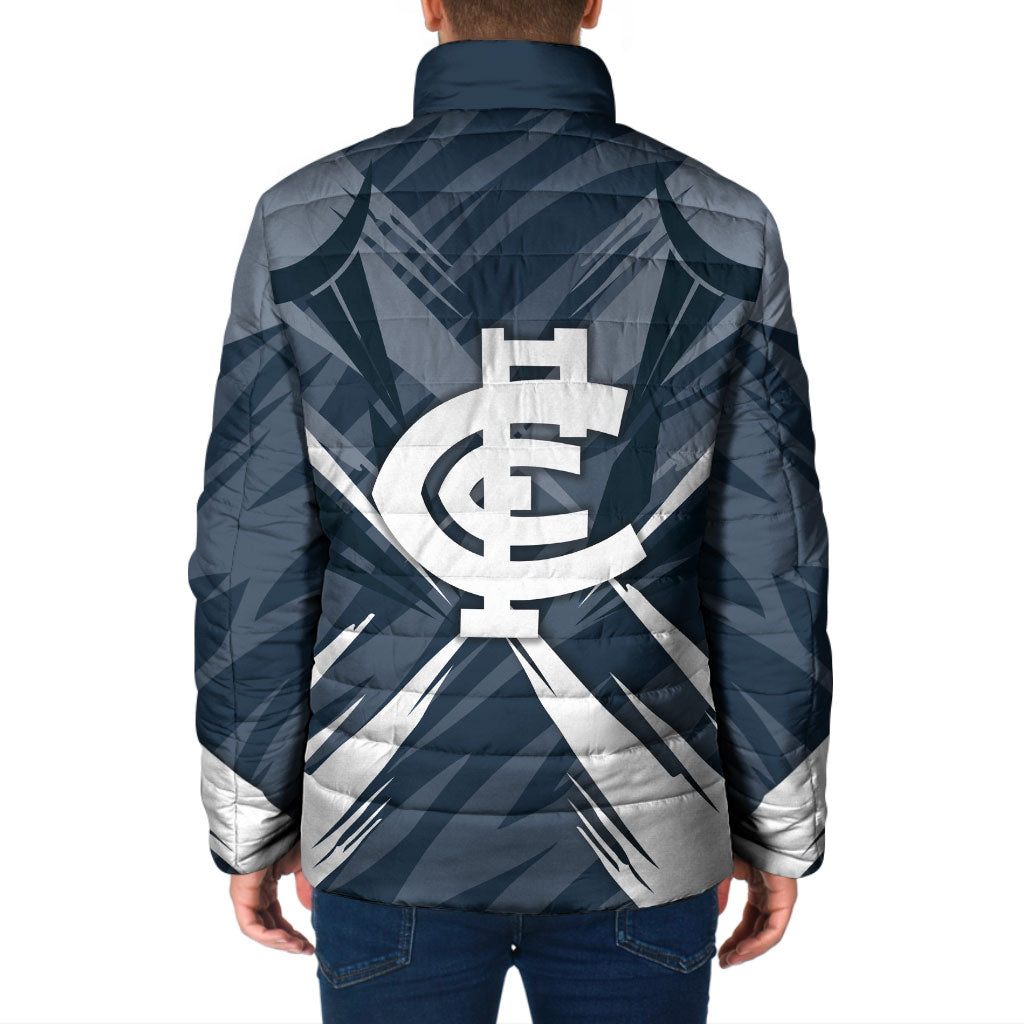 Carlton Blues Australian Football Padded Jacket Powerful Superhero Mascot - Bold Team Colors