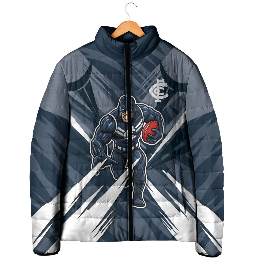 Carlton Blues Australian Football Padded Jacket Powerful Superhero Mascot - Bold Team Colors