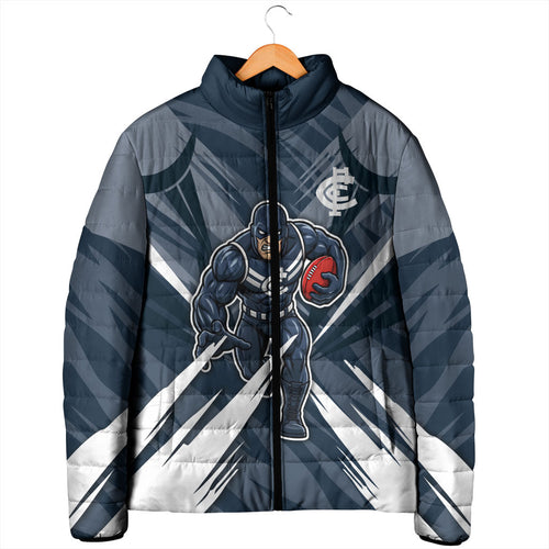 Carlton Blues Australian Football Padded Jacket Powerful Superhero Mascot - Bold Team Colors