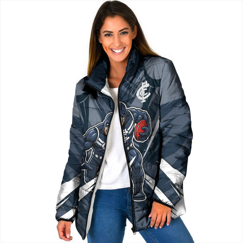 Carlton Blues Australian Football Padded Jacket Powerful Superhero Mascot - Bold Team Colors
