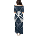 Carlton Blues Australian Football Puletasi Powerful Superhero Mascot - Bold Team Colors