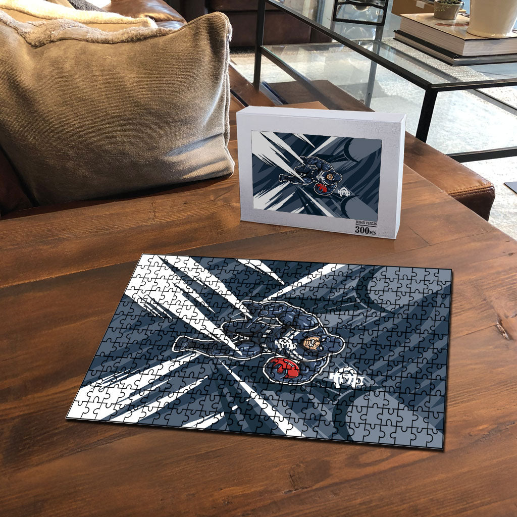 Carlton Blues Australian Football Puzzle Powerful Superhero Mascot - Bold Team Colors
