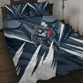 Carlton Blues Australian Football Quilt Bed Set Powerful Superhero Mascot - Bold Team Colors