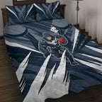 Carlton Blues Australian Football Quilt Bed Set Powerful Superhero Mascot - Bold Team Colors