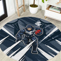 Carlton Blues Australian Football Round Carpet Powerful Superhero Mascot - Bold Team Colors