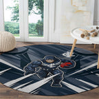 Carlton Blues Australian Football Round Carpet Powerful Superhero Mascot - Bold Team Colors