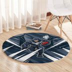 Carlton Blues Australian Football Round Carpet Powerful Superhero Mascot - Bold Team Colors
