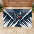 Carlton Blues Australian Football Rubber Doormat Powerful Superhero Mascot - Bold Team Colors