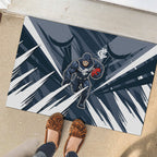 Carlton Blues Australian Football Rubber Doormat Powerful Superhero Mascot - Bold Team Colors