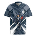 Carlton Blues Australian Football Rugby Jersey Powerful Superhero Mascot - Bold Team Colors