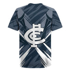 Carlton Blues Australian Football Rugby Jersey Powerful Superhero Mascot - Bold Team Colors