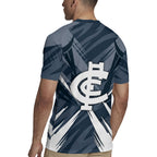 Carlton Blues Australian Football Rugby Jersey Powerful Superhero Mascot - Bold Team Colors