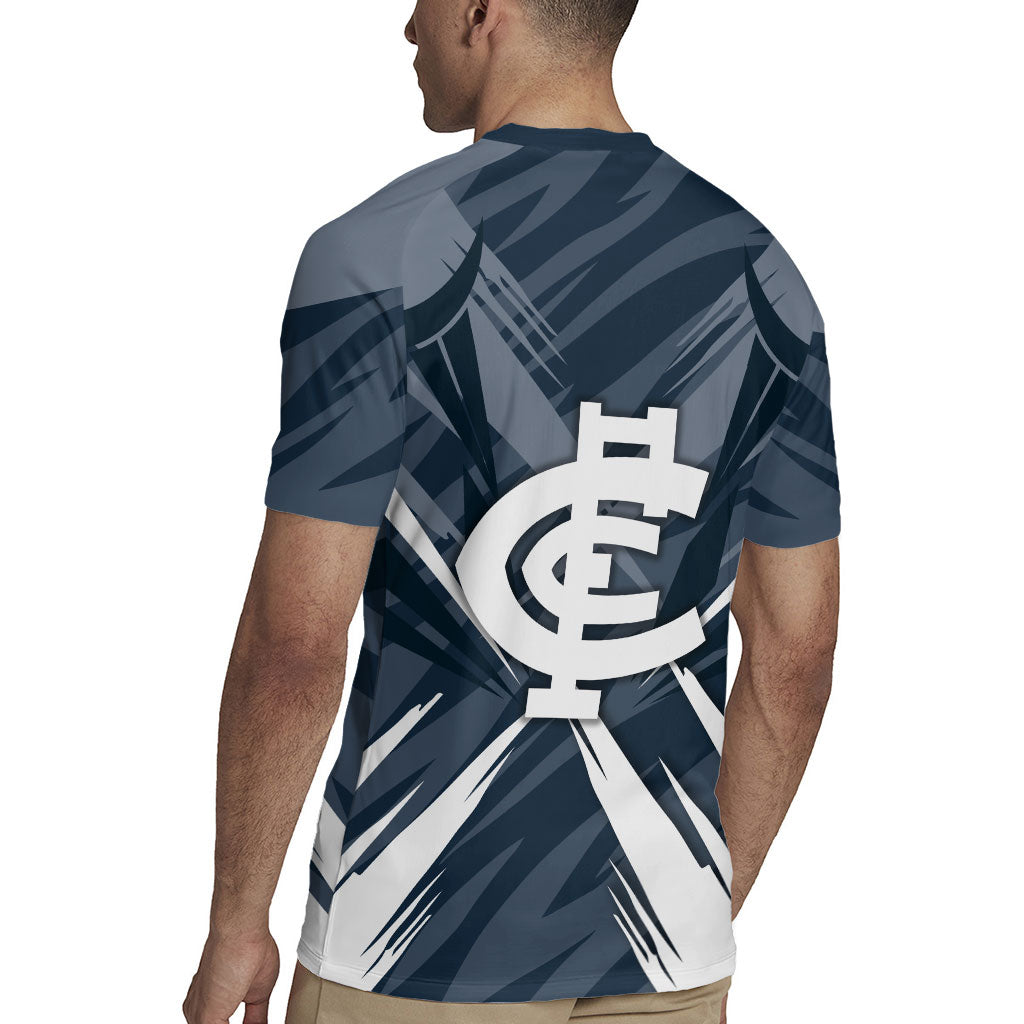 Carlton Blues Australian Football Rugby Jersey Powerful Superhero Mascot - Bold Team Colors