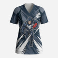 Carlton Blues Australian Football Scrub Top Powerful Superhero Mascot - Bold Team Colors