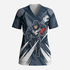 Carlton Blues Australian Football Scrub Top Powerful Superhero Mascot - Bold Team Colors