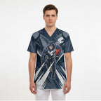 Carlton Blues Australian Football Scrub Top Powerful Superhero Mascot - Bold Team Colors