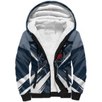 Carlton Blues Australian Football Sherpa Hoodie Powerful Superhero Mascot - Bold Team Colors