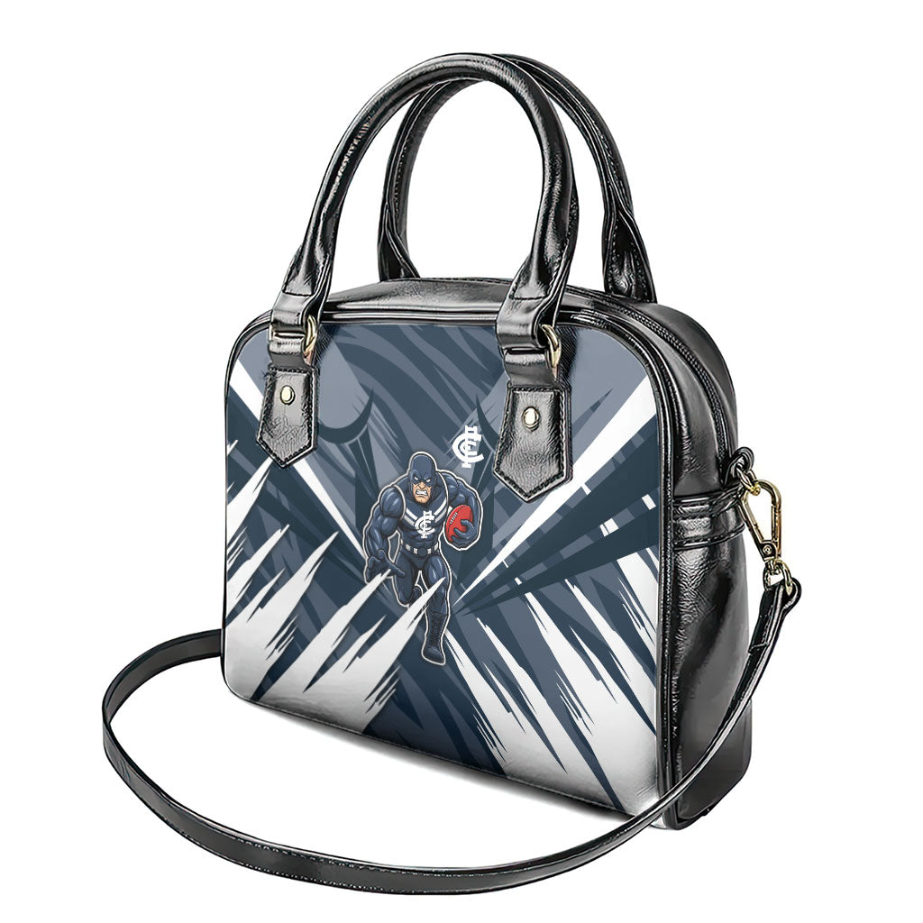 Carlton Blues Australian Football Shoulder Handbag Powerful Superhero Mascot - Bold Team Colors