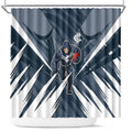 Carlton Blues Australian Football Shower Curtain Powerful Superhero Mascot - Bold Team Colors