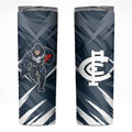 Carlton Blues Australian Football Skinny Tumbler Powerful Superhero Mascot - Bold Team Colors
