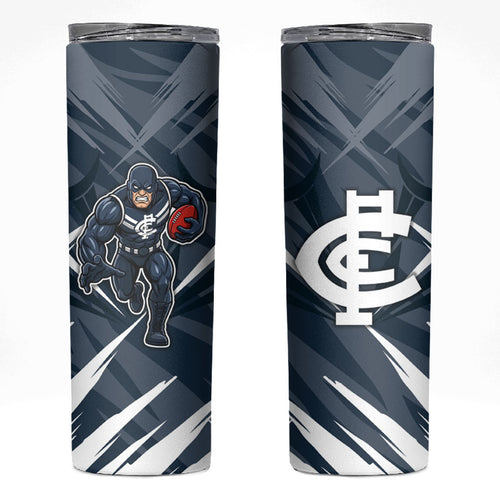 Carlton Blues Australian Football Skinny Tumbler Powerful Superhero Mascot - Bold Team Colors