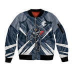 Carlton Blues Australian Football Sleeve Zip Bomber Jacket Powerful Superhero Mascot - Bold Team Colors