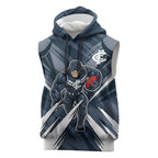 Carlton Blues Australian Football Sleeveless Hoodie Powerful Superhero Mascot - Bold Team Colors