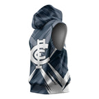 Carlton Blues Australian Football Sleeveless Hoodie Powerful Superhero Mascot - Bold Team Colors