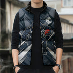 Carlton Blues Australian Football Sleeveless Puffer Jacket Powerful Superhero Mascot - Bold Team Colors